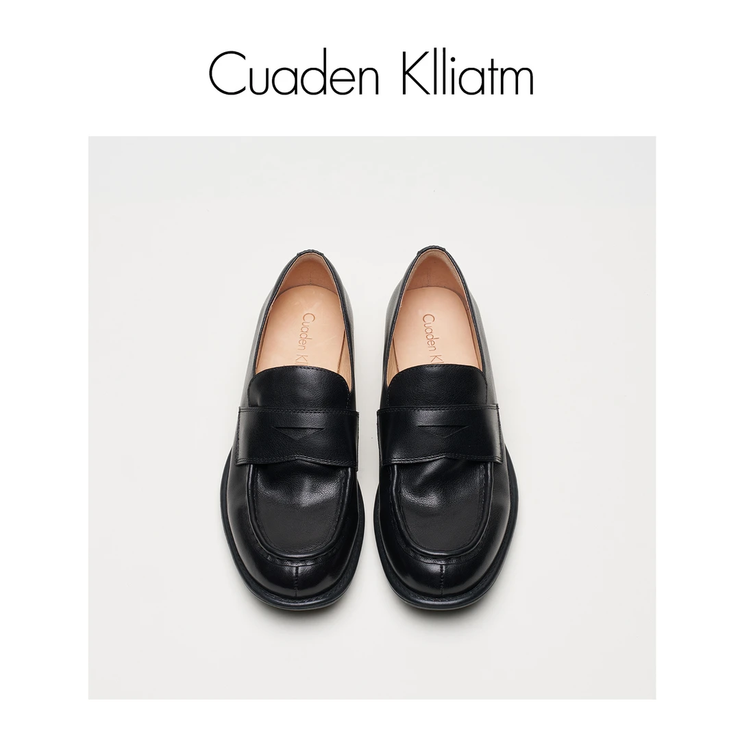 春季纯色简约通勤真皮软底乐福鞋P3886-GAO