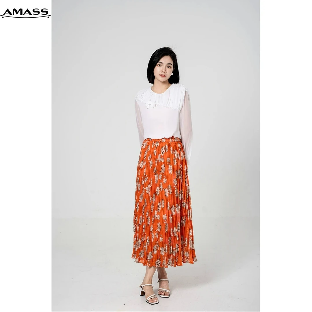 AMASS/阿玛施【商场同款】气质印花提花半身裙5200320