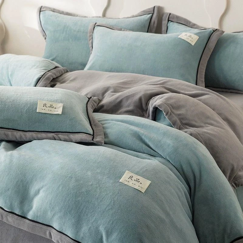 冬天加厚珊瑚牛奶绒被套单件双面加绒冬季法兰绒单人被罩毛绒被单