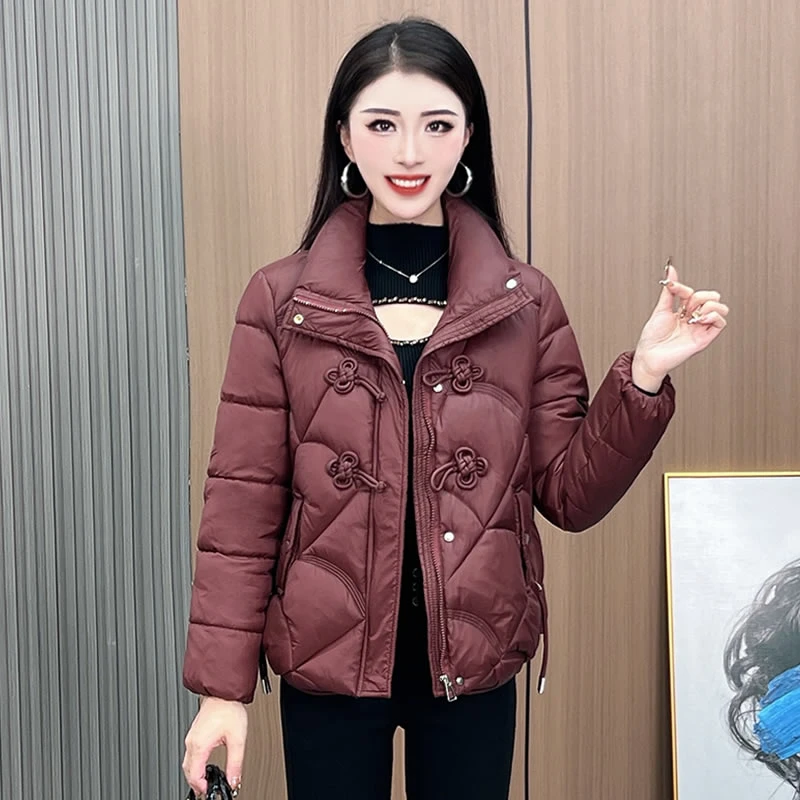【有运费险】时尚新中式棉服女外套2025秋冬新款显瘦立领短款棉衣