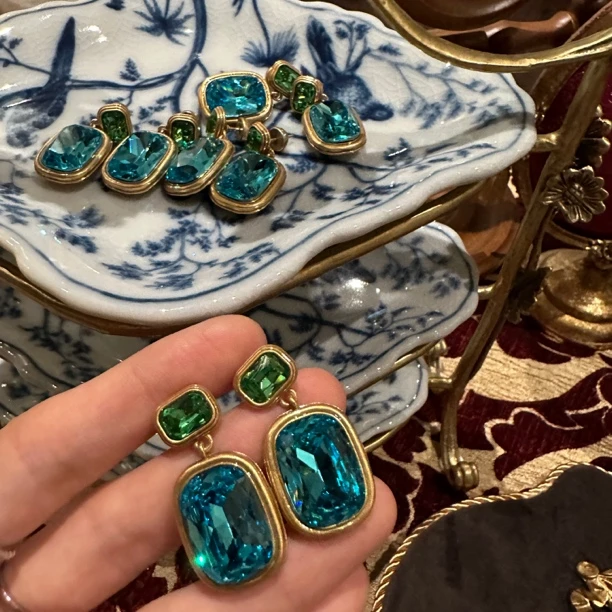 铜合金仿水晶耳饰 6220 英｜经典老牌 kunpaie 太美了色彩大师