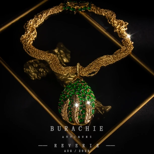 铜合金仿水晶项链 法产｜ 一枚来自Co小姐时期的精品琉璃1183