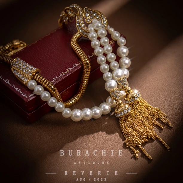 铜合金仿珍珠项链 英【9733】|珍藏古卓迪德打结流苏多股链条毛衣链