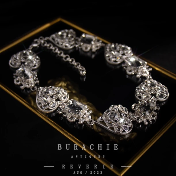 铜合金仿水晶项链 项链【7249】 店主珍藏1950s 巴黎珠风ld致敬香奶