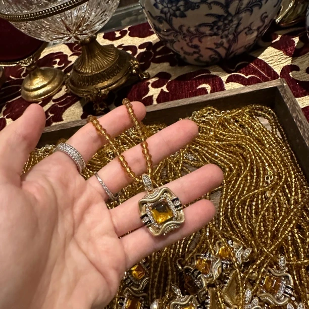 铜合金仿水晶项链 【7719】英|经典原标克拉款CrownFrett工匠流光