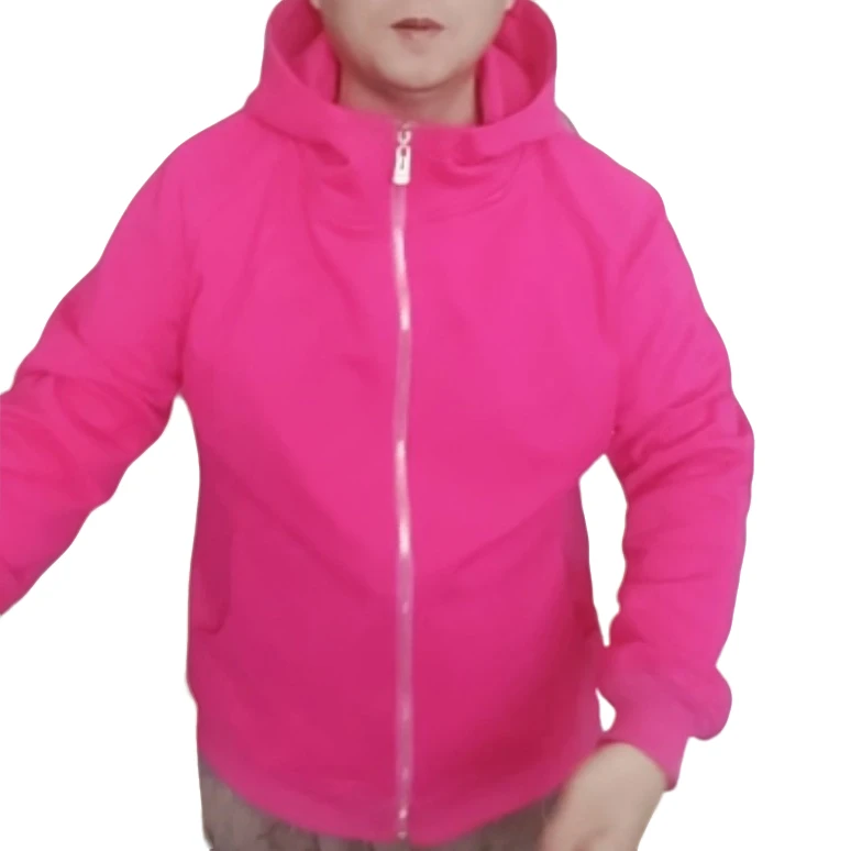 2024秋季新款纯棉女士短款拉绒帽衫连帽女外套