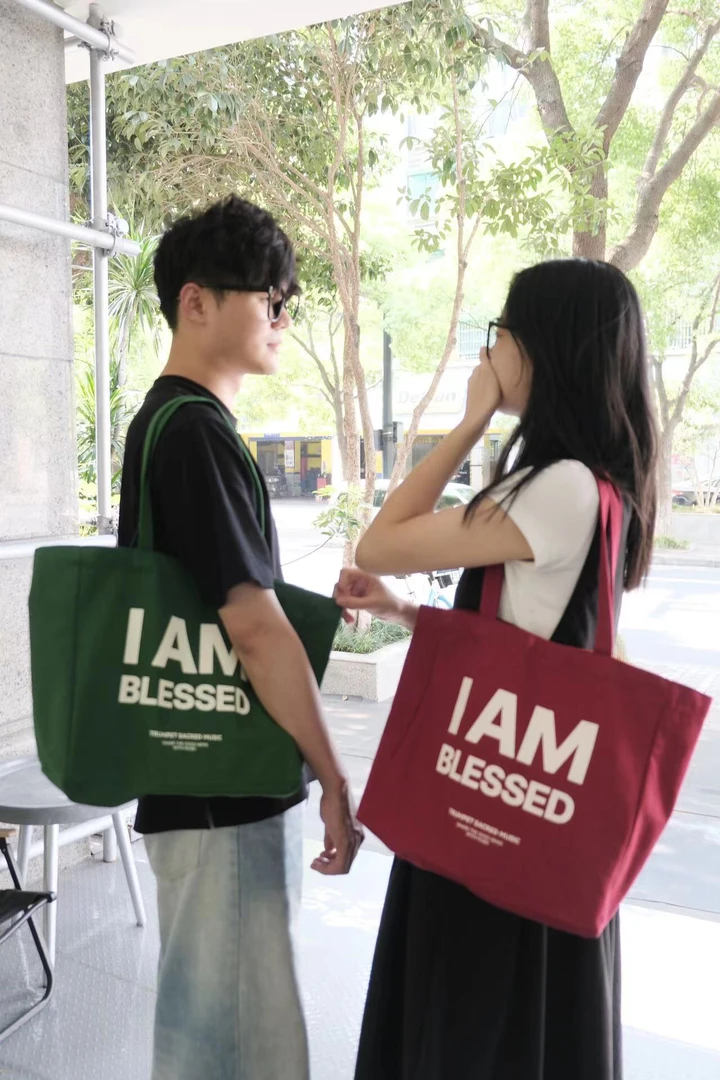 TSM号角音乐 帆布包I AM BLESSED  蒙恩的人时尚休闲百搭便携