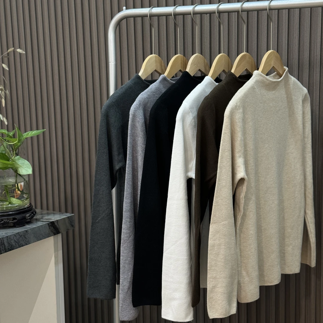 恩叁EN·SAN百搭半高领纯色秋冬打底衫