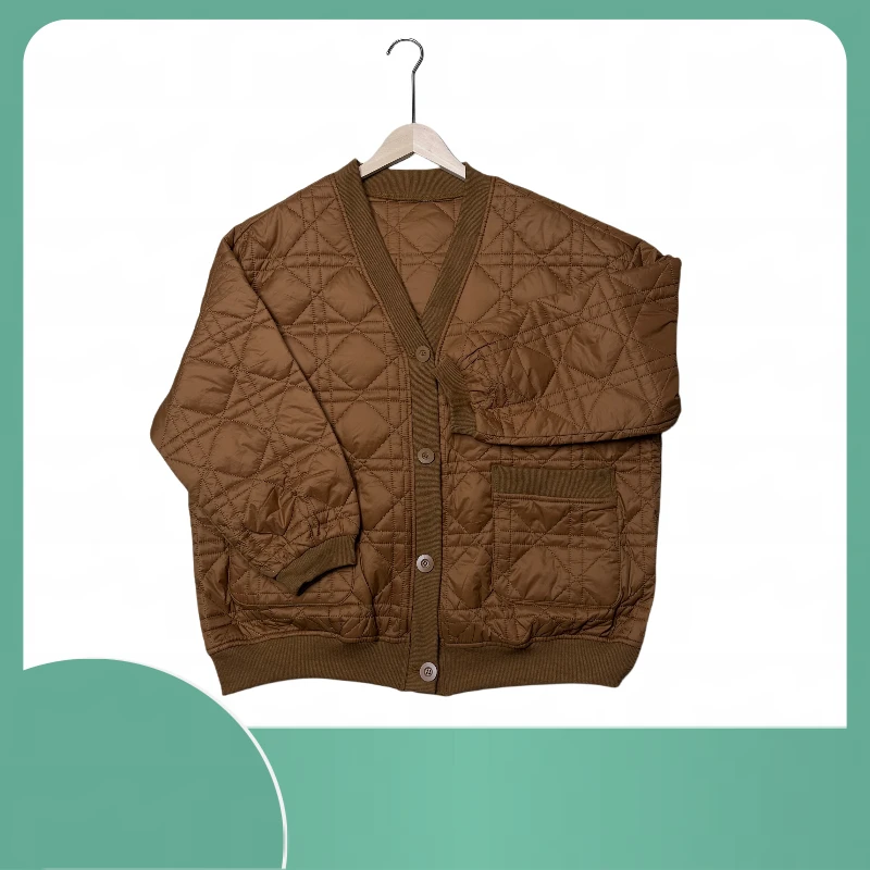 港风菱格薄款时尚保暖棉服