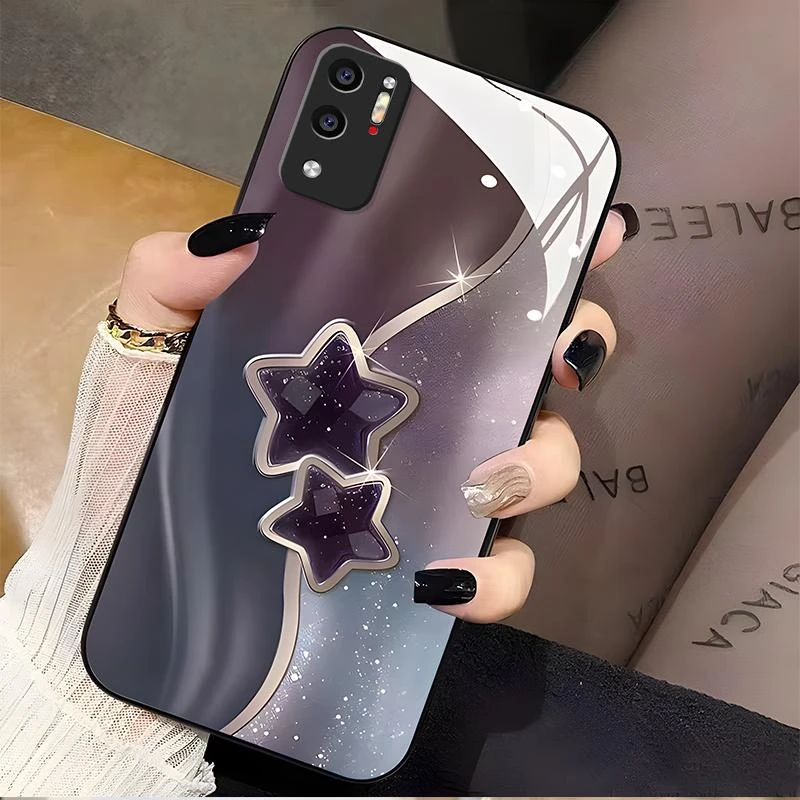 适用红米note10 5g手机壳NOTE10 5G玻璃流金暗紫女款时尚全包新款