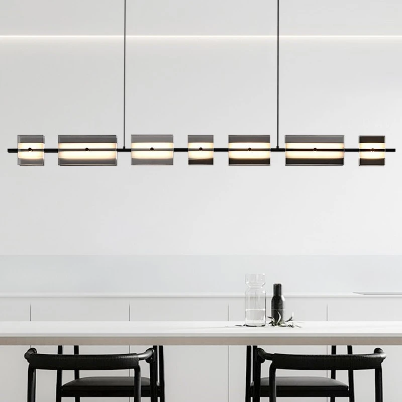 意式极简轻奢客厅主灯后现代简约设计师长条高端玻璃卧室餐厅吊灯