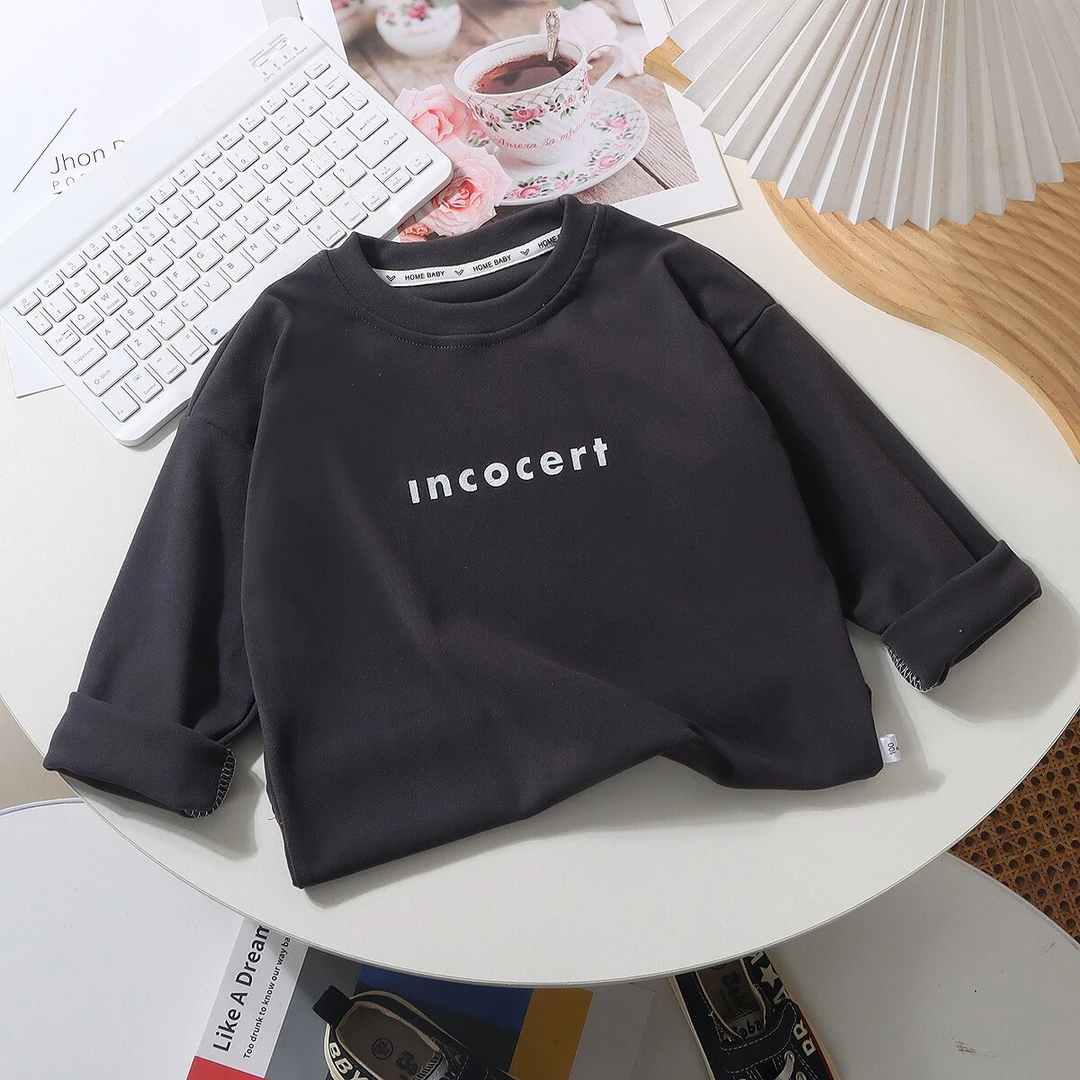 新款儿童打底衫百搭内搭宝宝休闲长袖T恤秋冬韩版童装秋季圆领