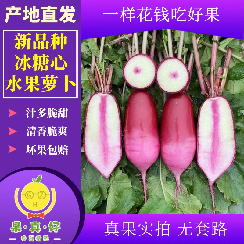 【冰糖心嘎嘎脆】正宗山东潍坊水果萝卜甜脆新鲜红皮红心罗卜潍县