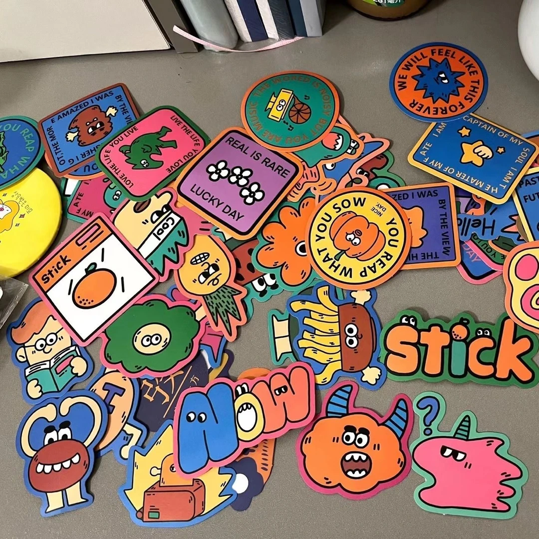 【120张】奇奇怪怪贴纸丑萌搞怪笔记本手机壳水杯手账贴纸防水