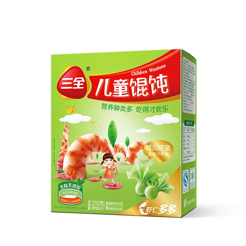 三全精品虾皇儿童馄饨(30只) 210g/盒