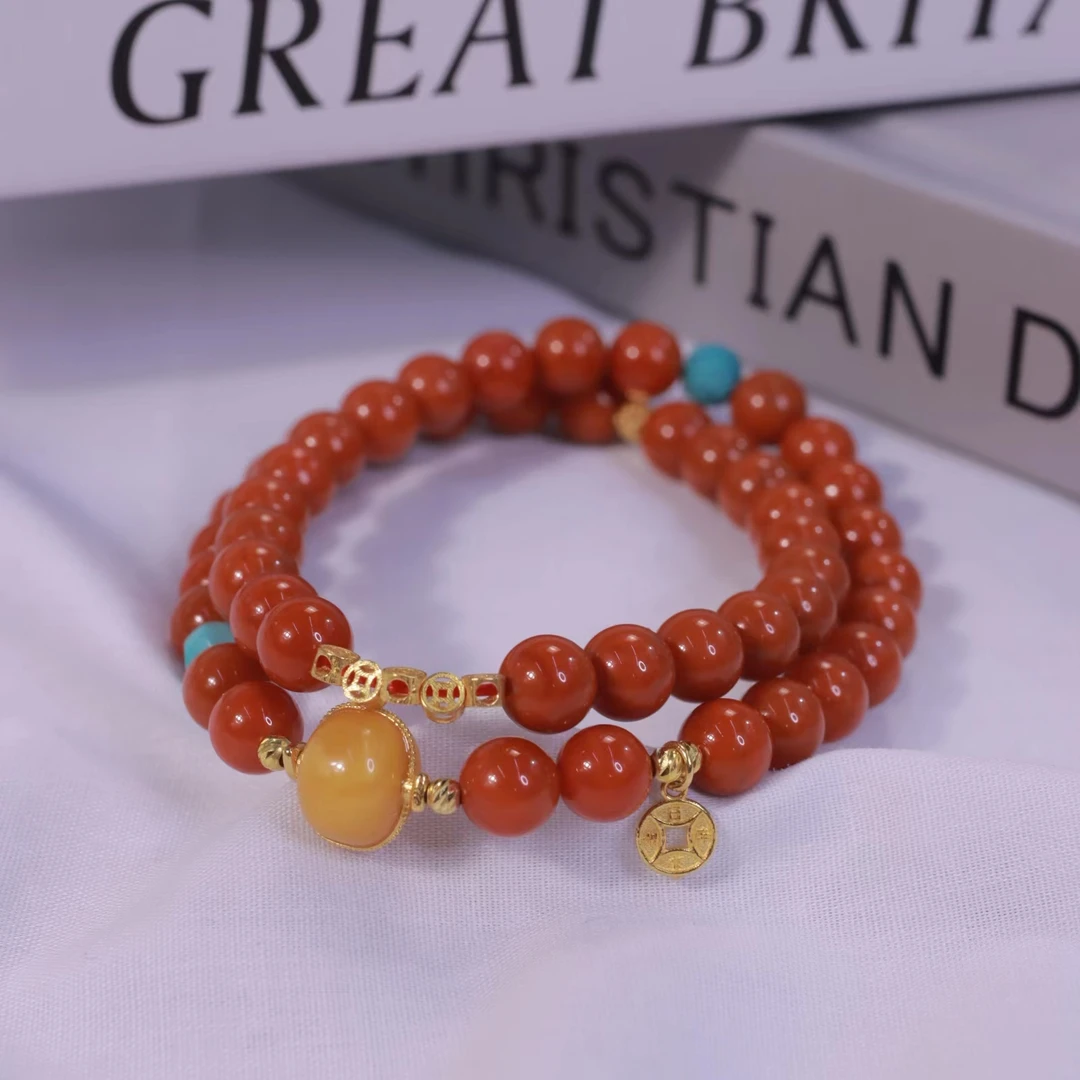 南红18K金双圈手串【扶光】