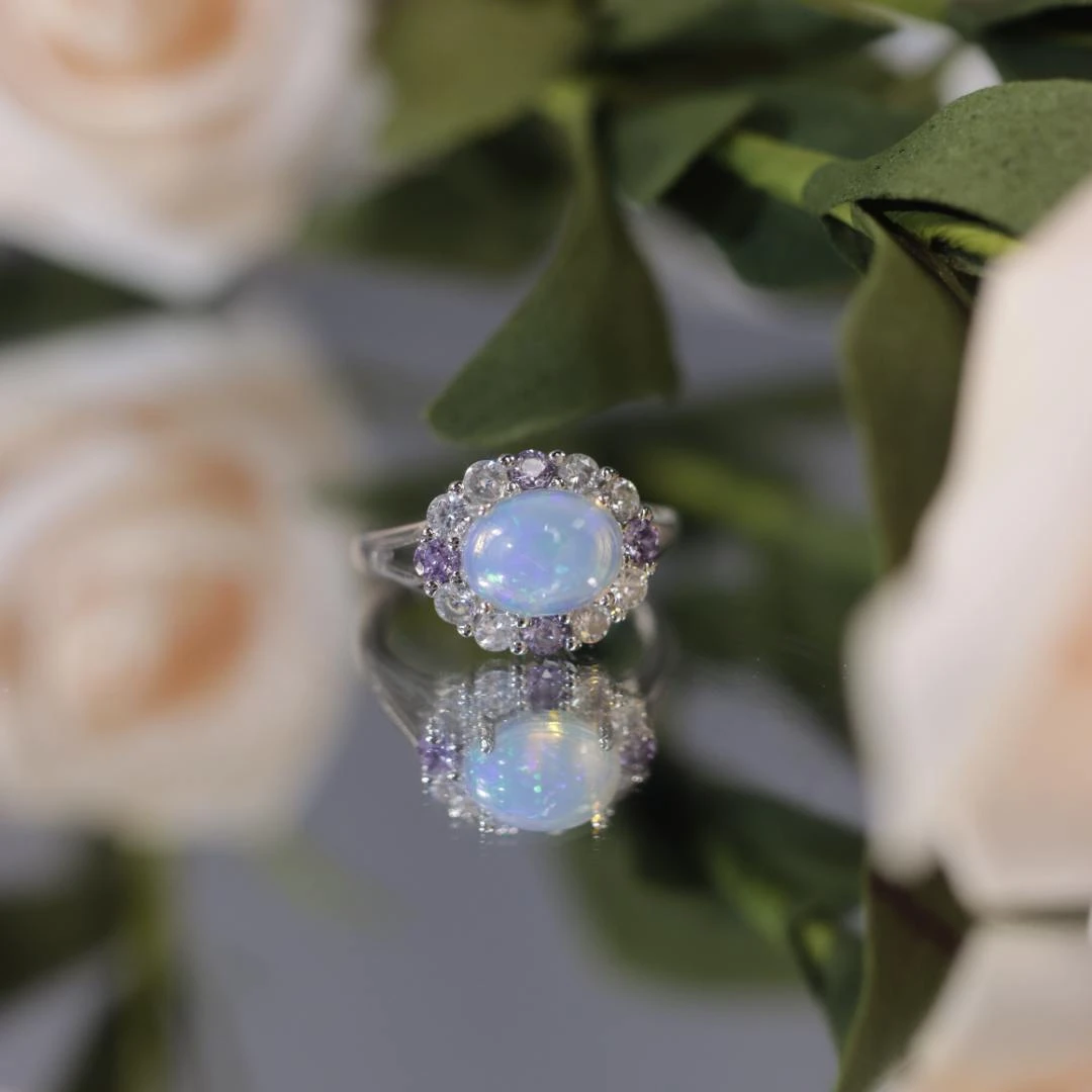 【东方十八岁】欧泊七彩轻奢百搭戒指【翎遥】（多样性发其一）