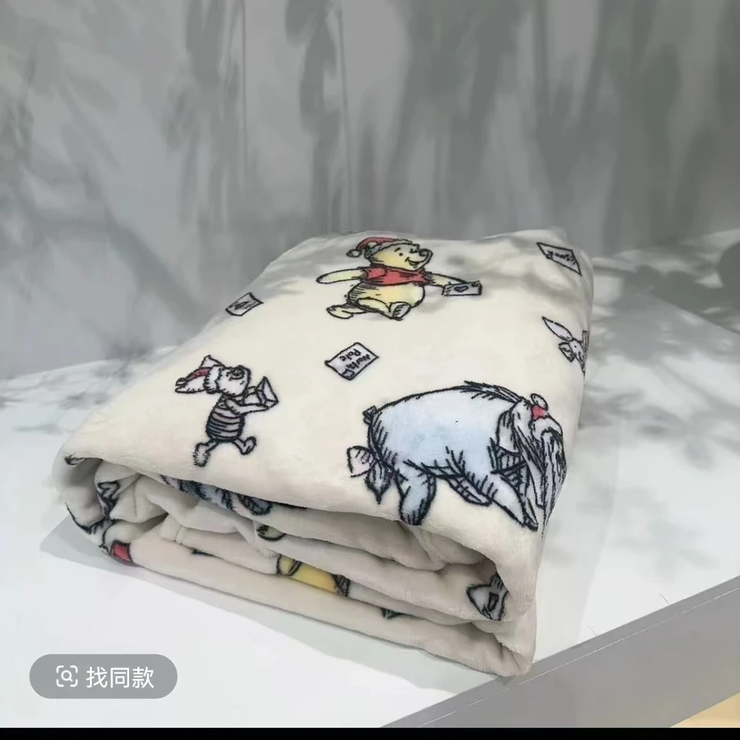 冬款神器GG家维尼熊金钻绒毛毯加绒加厚家用纯色简约贴身双面