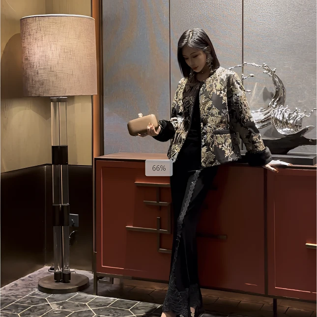 【大瑶专属】OBLE欧宝莱尔轻奢高级气质时尚中式秋冬棉服68-2099