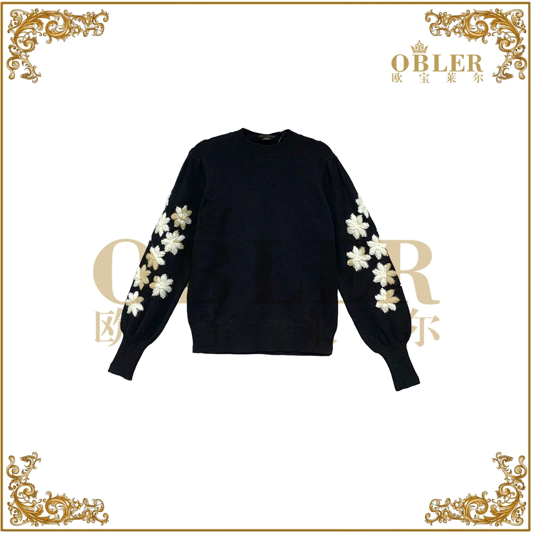 【欧宝莱尔】时尚百搭女装秋冬轻奢复古毛衣737-1003