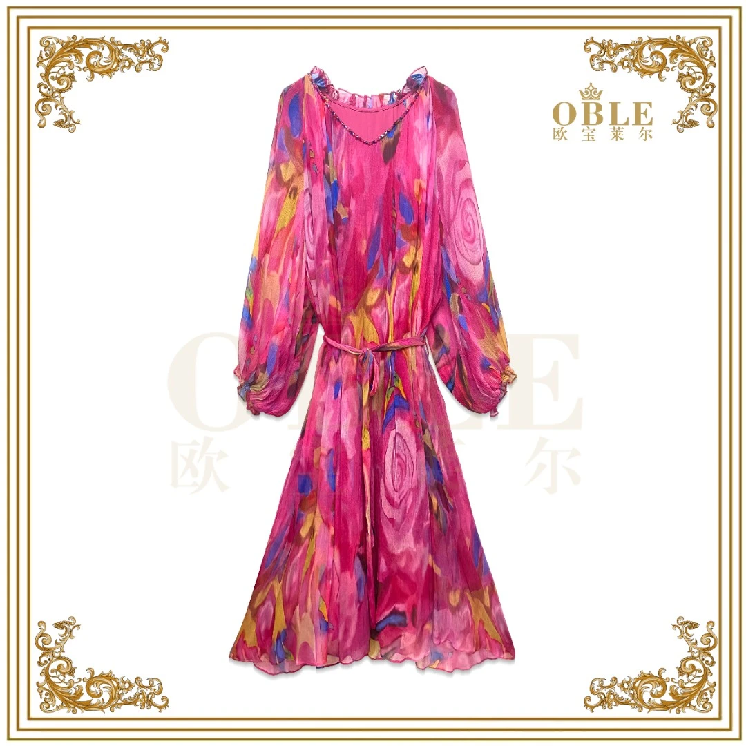 【粉丝专属】OBLE   欧宝莱尔 新款 真丝连衣裙 120-230213
