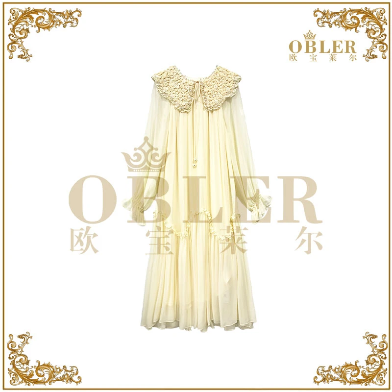 【欧宝莱尔】OBLER 新款气质轻奢时尚女装连衣裙61-6791花香