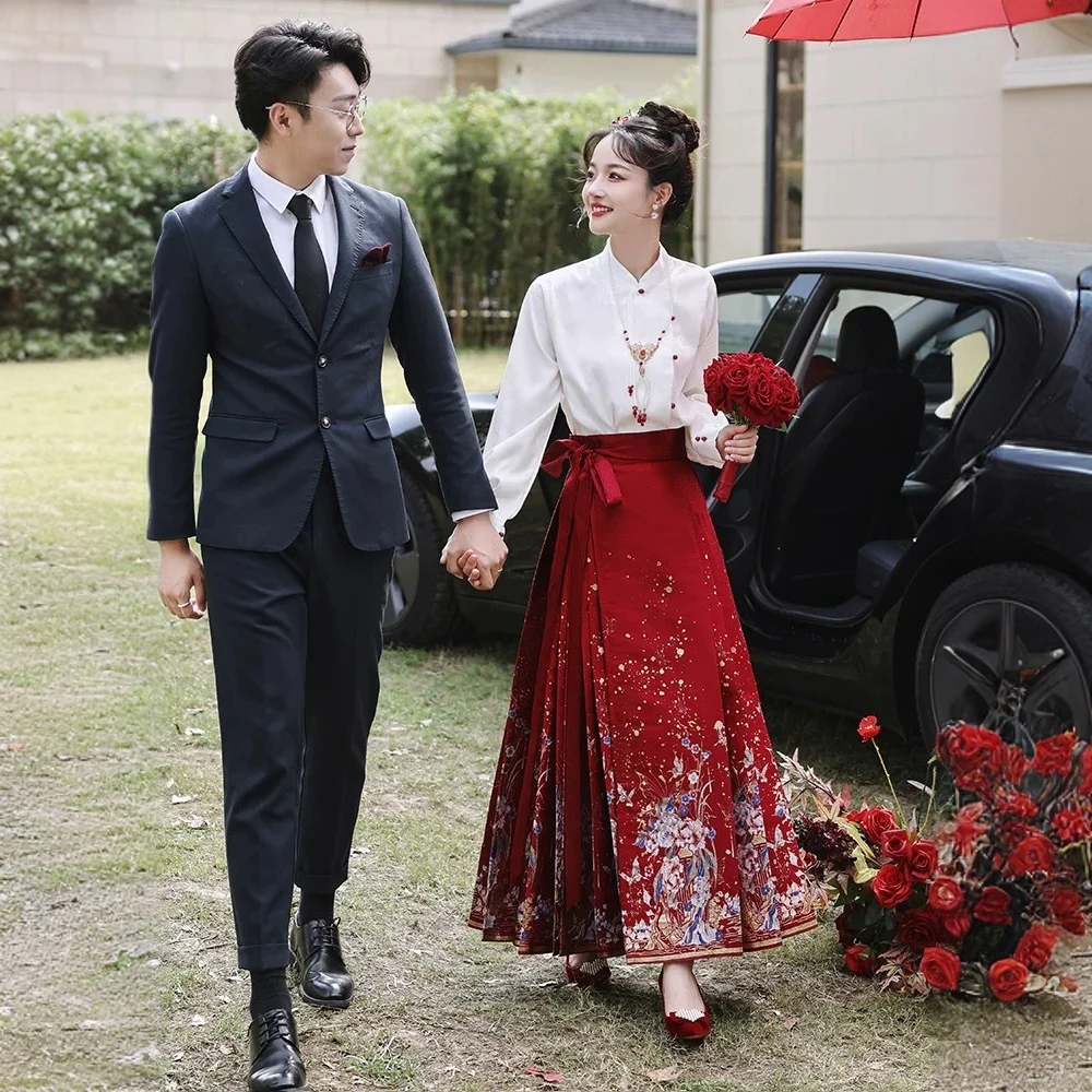 【编码下单】织金仿妆花工艺马面裙高品质马面裙红色马面裙订亲结婚