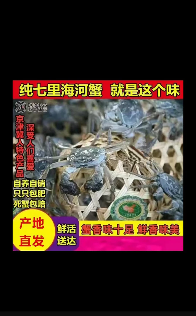 新店福利七里海2两公蟹10只不捆绳只要88元送到家