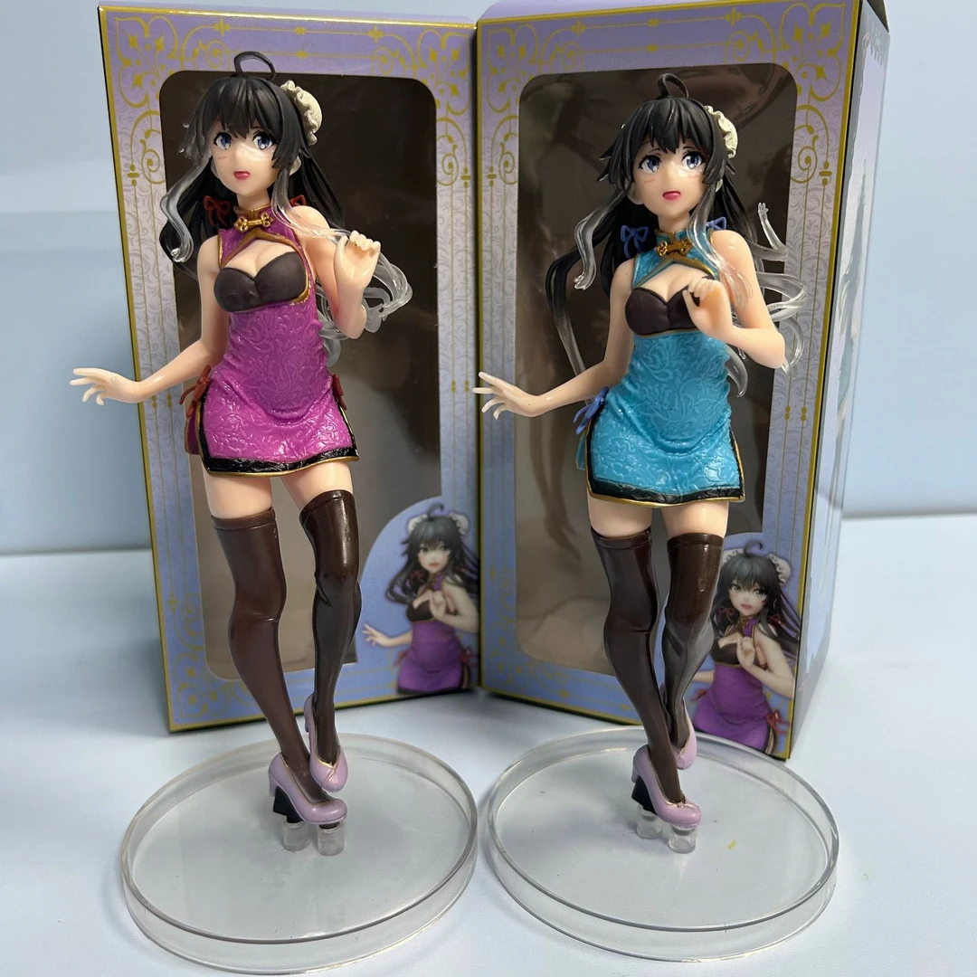 【优质】美少女旗袍雪乃手办蓝色紫色盒装桌面可爱模型摆件美少女