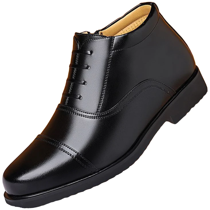 男鞋冬季加绒加厚绒毛棉鞋男厚底防滑中老年爸爸休闲皮鞋男