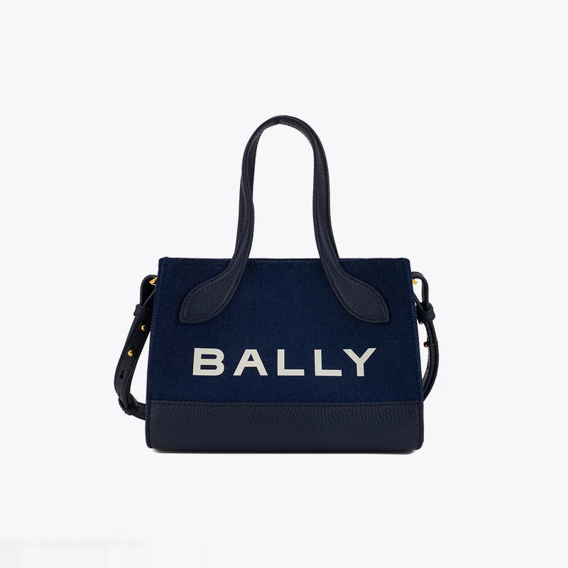 BALLY巴利女士织物配皮时尚字母印花手提单肩斜挎包迷你托特包
