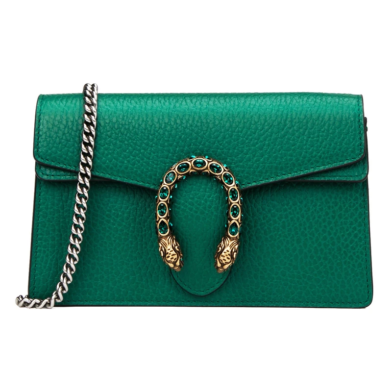 GUCCI古驰女士DIONYSUS系列水钻虎头迷你链条单肩斜挎包酒神包