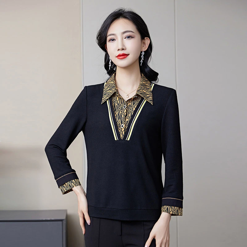 妈妈装衬衫春秋2025新款中年女洋气上衣中老年女装显瘦气质A067