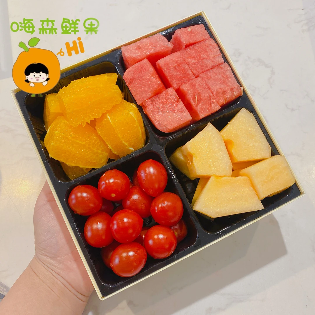西瓜+哈密瓜+橙子+小番茄（650g）