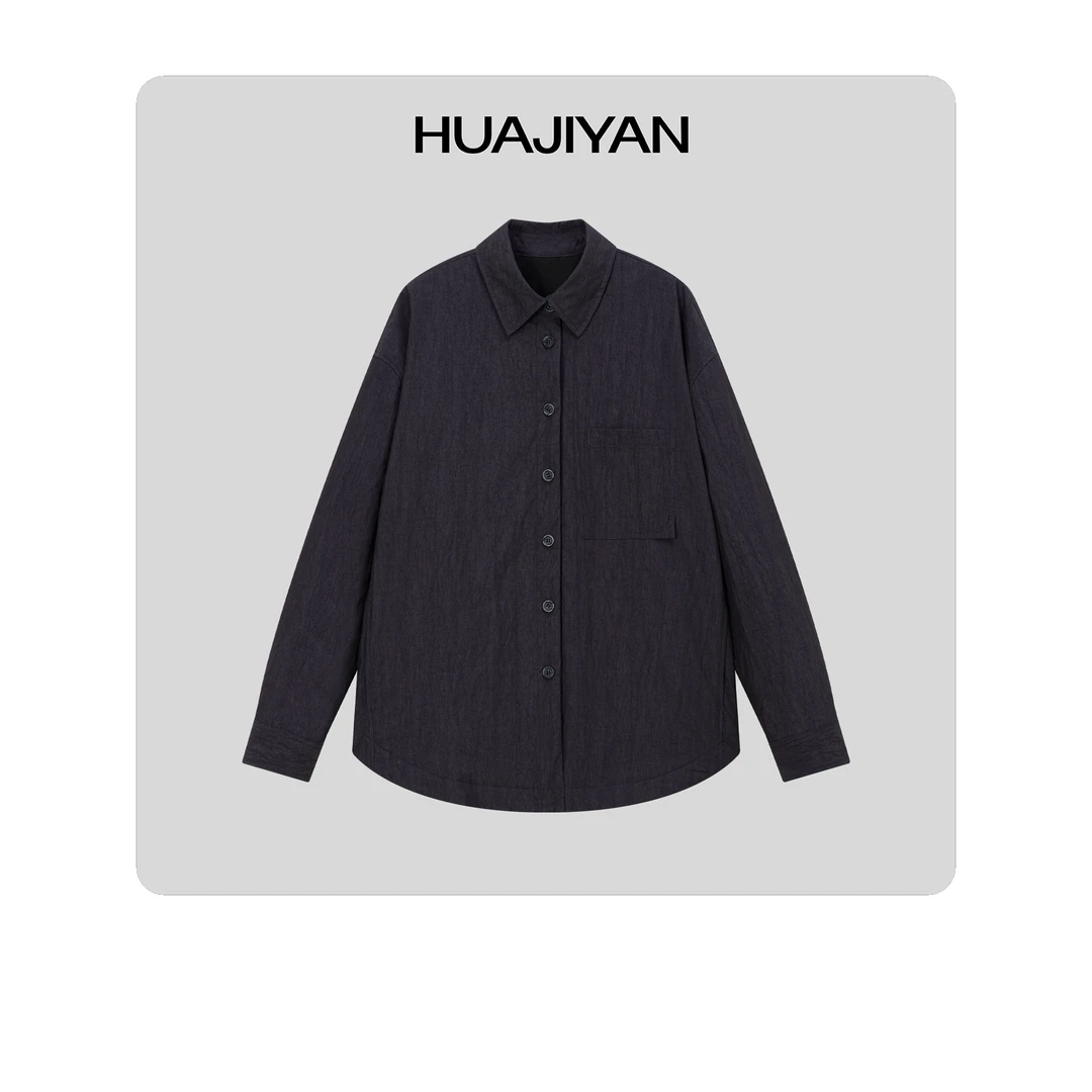 华吉言/HUAJIYAN【梦乡】轻薄设计感宽松休闲衬衫式棉服