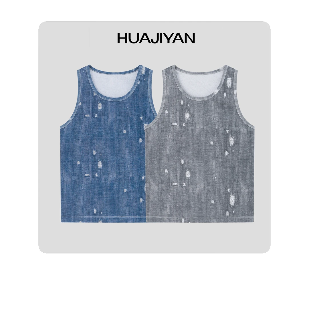 华吉言/HUAJIYAN【假小子】设计感重工水纯棉无袖背心内搭