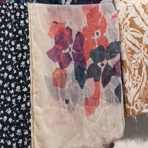 DT002印花鲜艳百搭长款薄围巾