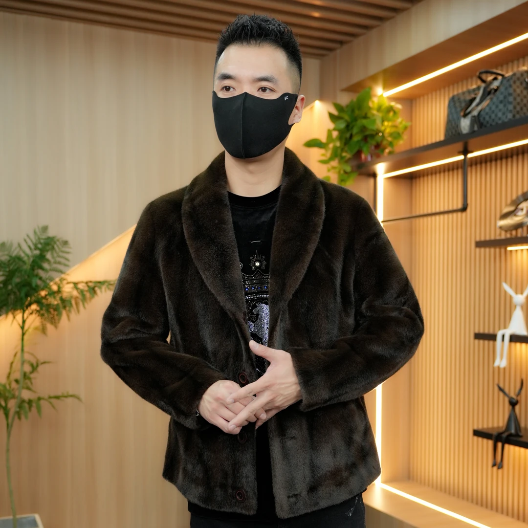 【青果领外套】男士休闲轻奢时尚保暖外套男装冬季轻奢潮流男款夹克