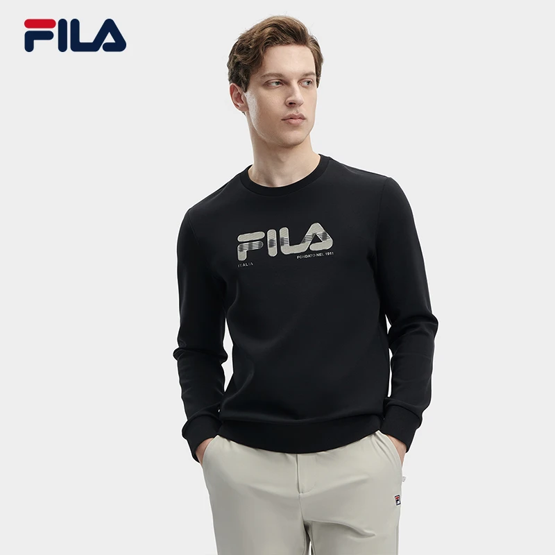 【百搭卫衣】FILA/斐乐男挺括商务休闲秋冬厚款圆领保暖F11M342211F
