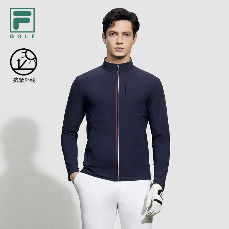 FILA/斐乐男装高尔夫夏季轻薄防晒运动立领外套      A11M425501F