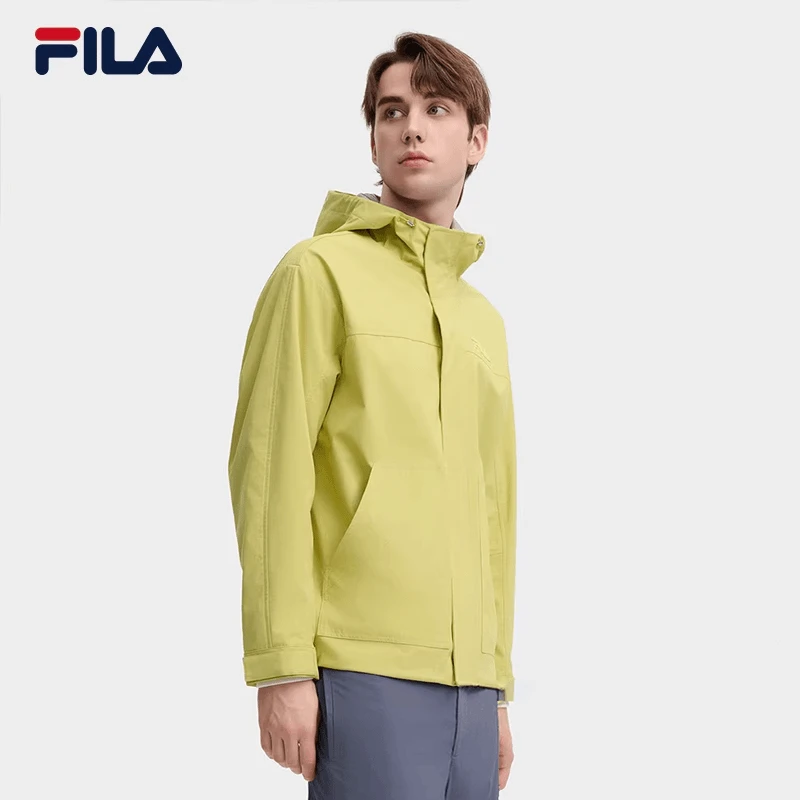 FILA斐乐男士2024新款时尚简约休闲宽松连帽梭织外套F11M438703F