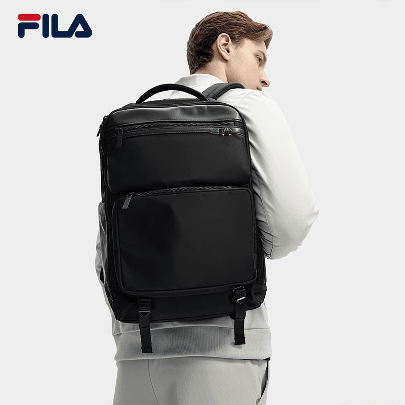 Fila/斐乐男士【简约多仓商旅双肩背包】高级大容量书包F13M411104F