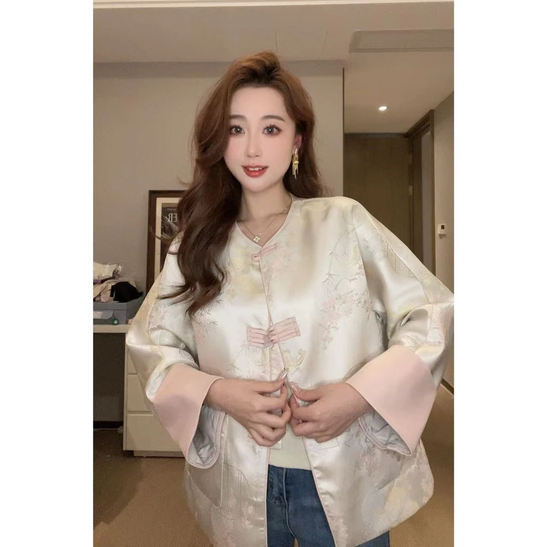 【大文仔】时尚新中式提花中国风女外套上衣短