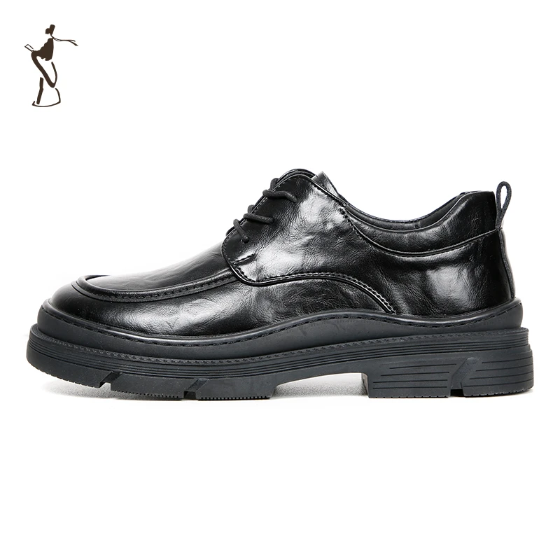 才子男鞋英伦风正装鞋子商务百搭休闲皮鞋