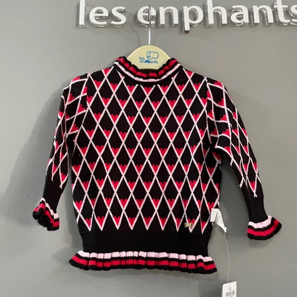 丽婴房女童秋冬可爱爱心毛衣线衫