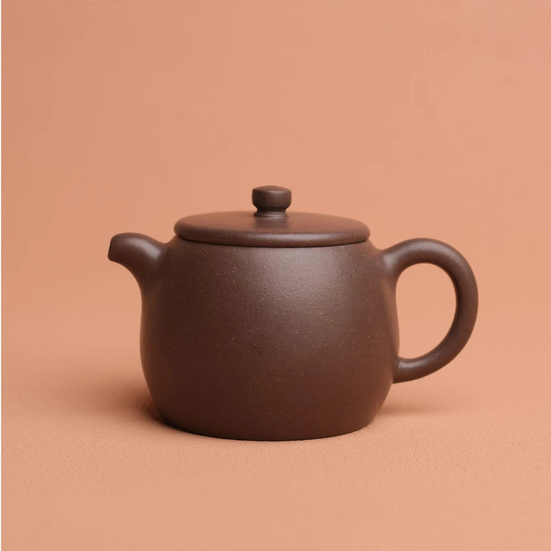 【石鼓】180cc 紫泥 精工半手小品紫砂壶