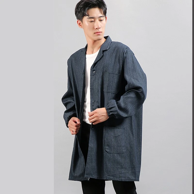 大挂长衫工作服男士加大加长款劳保服耐磨罩衣仓库搬货干活长大褂