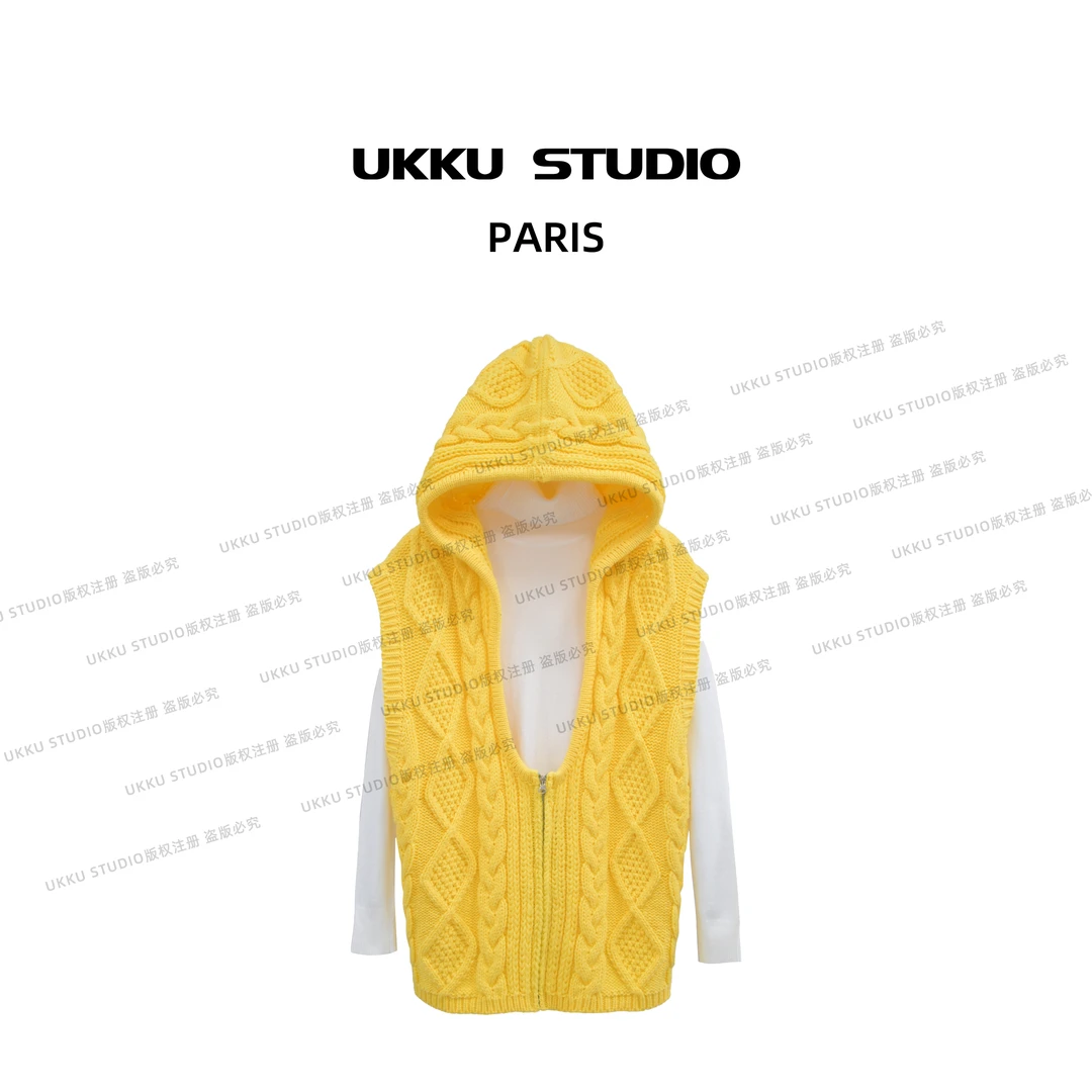 香【UKKUSTUDIO】24秋冬时尚毛衣秋冬百搭针织衫拉链开衫213020