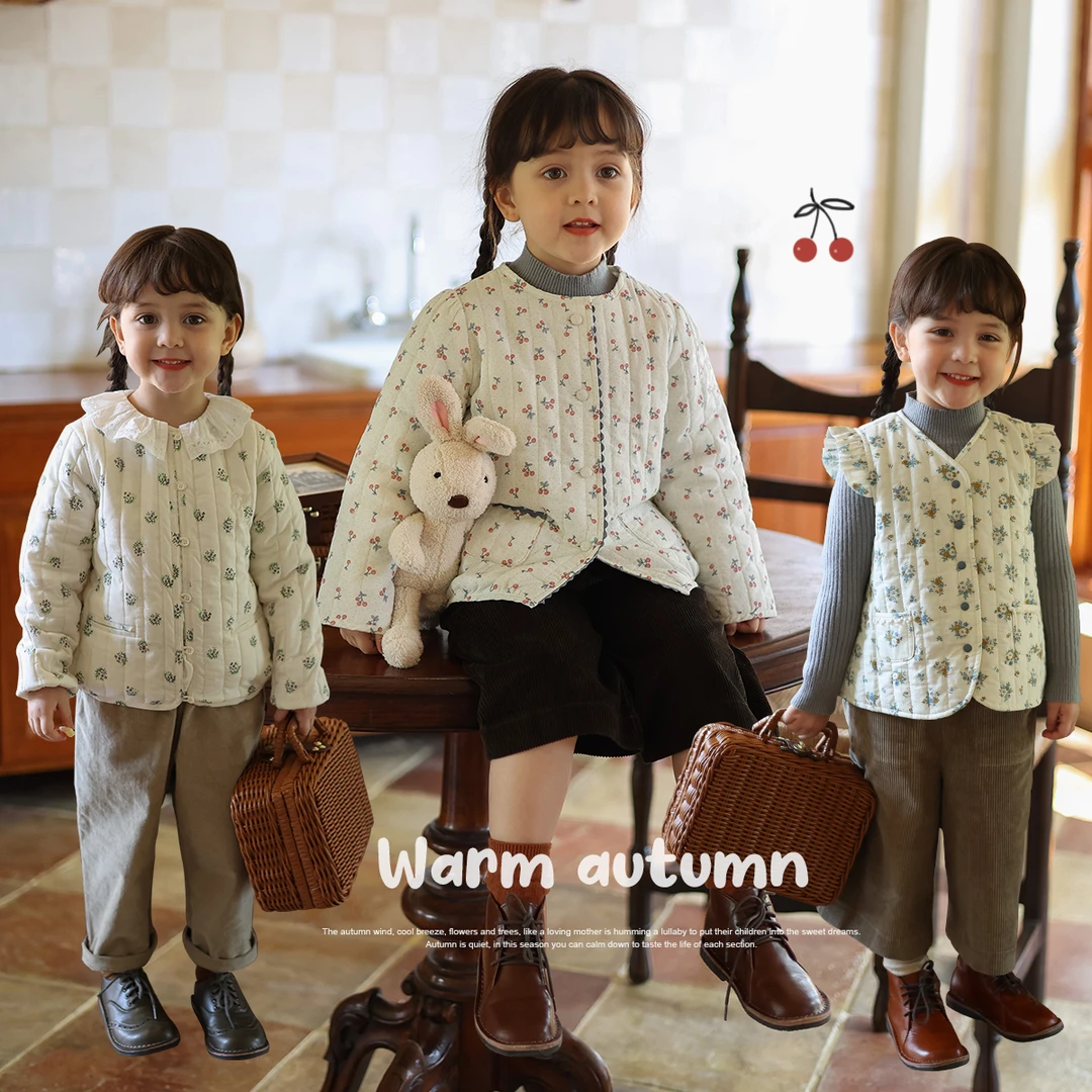 允儿妈女童宝宝幼儿园百搭加棉马甲棉服棉衣