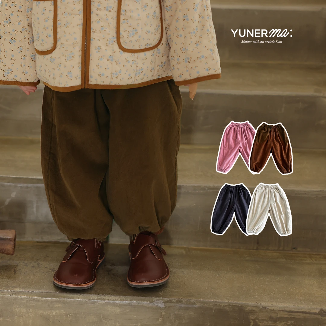 允儿妈女童2024秋冬新款加厚条绒休闲裤宝宝冬季百搭卫裤儿童裤子